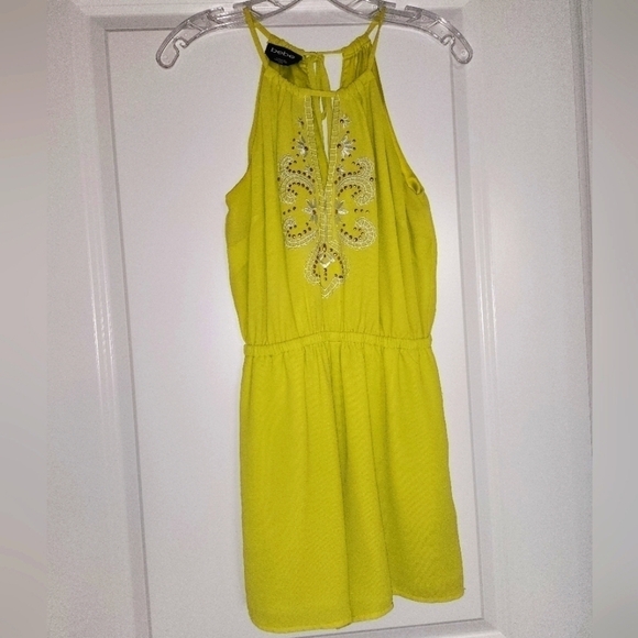 Bebe bright yellow romper with pockets - Picture 1 of 4